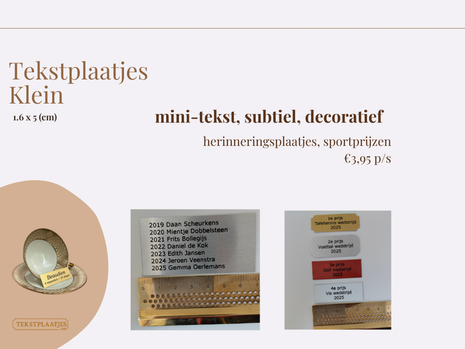 Tekstplaatje Klein